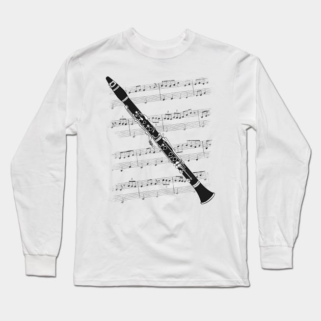 Clarinet Player Clarinetist Woodwind Musician Long Sleeve T-Shirt by doodlerob